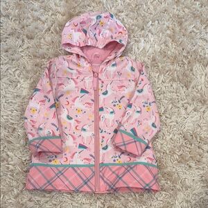 Adorable Pink Raincoat with Unicorns